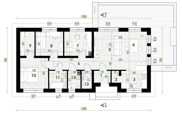 Rzut parteru POW. 91,7 m²