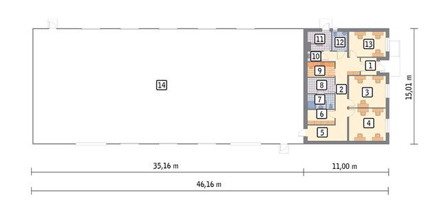 Rzut parteru POW. 645,9 m²
