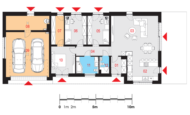 Rzut parteru lustro POW. 161,0 m²