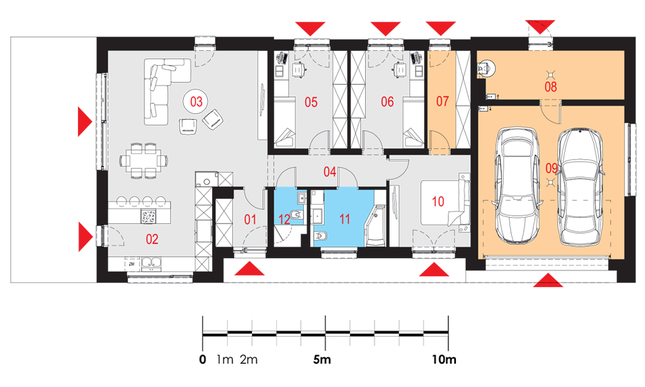 Rzut parteru POW. 161,0 m²