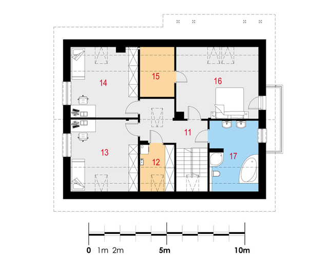Rzut poddasza POW. 101,1 m²