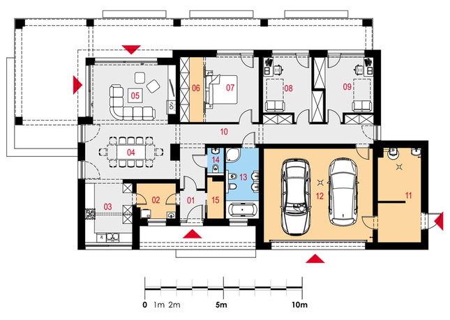 Rzut parteru POW. 195,3 m²