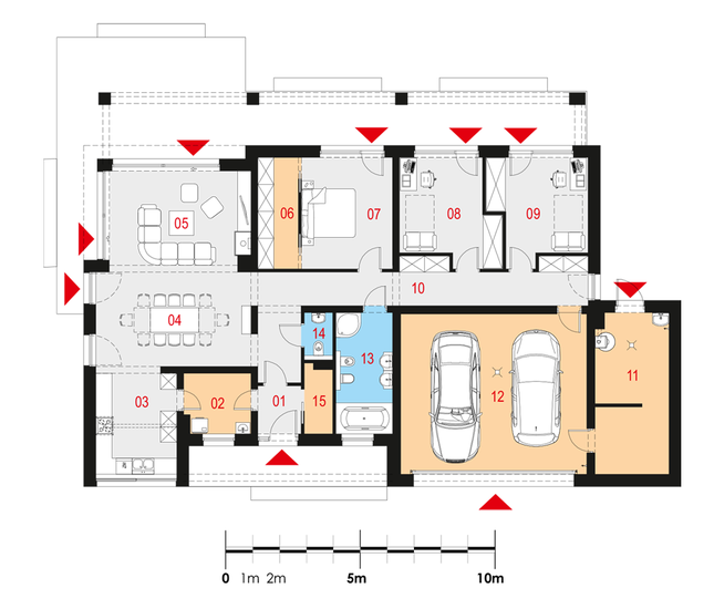 Rzut parteru POW. 195,5 m²