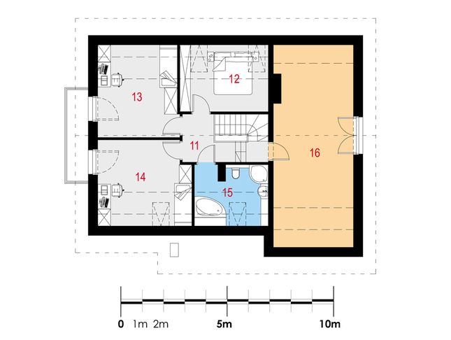 Rzut poddasza POW. 95,4 m²