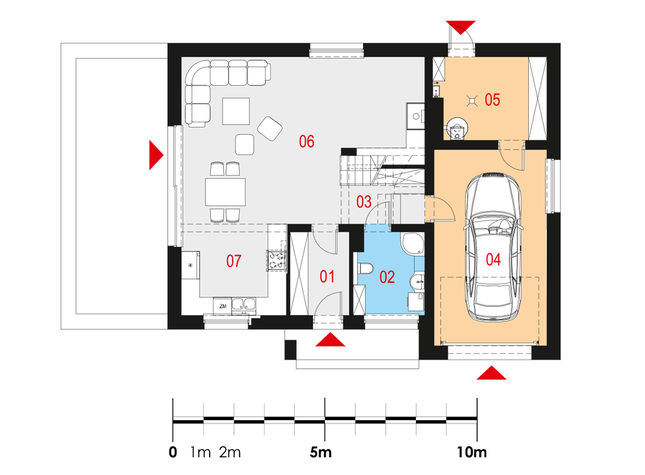 Rzut parteru POW. 97,0 m²