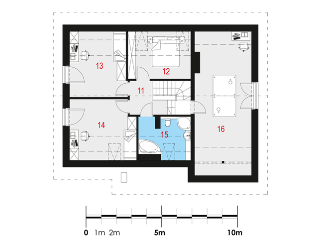 Rzut poddasza POW. 95,4 m²