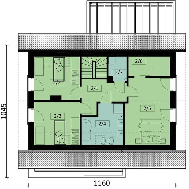 Rzut poddasza POW. 50,6 m²