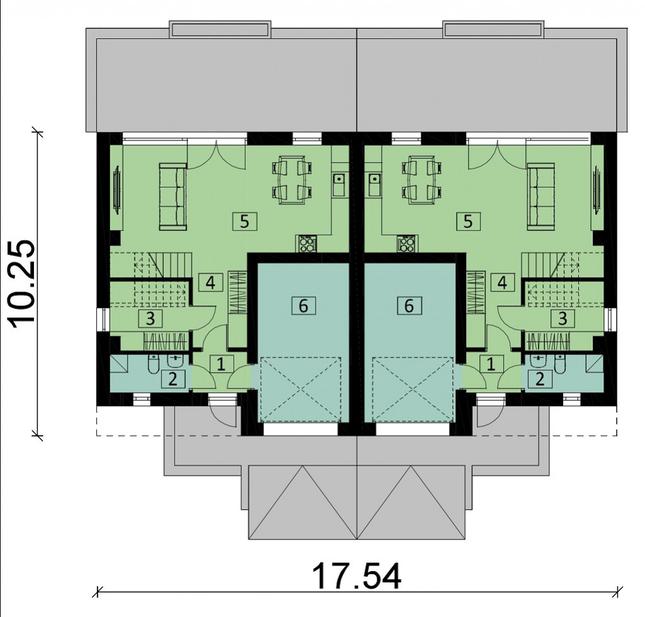 Rzut parteru POW. 131,2 m²
