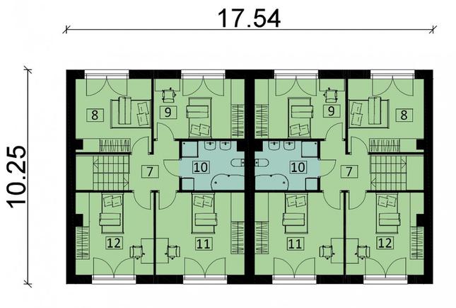 Rzut piętra POW. 135,4 m²