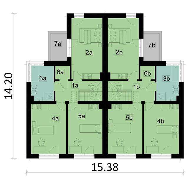 Rzut piętra POW. 135,1 m²