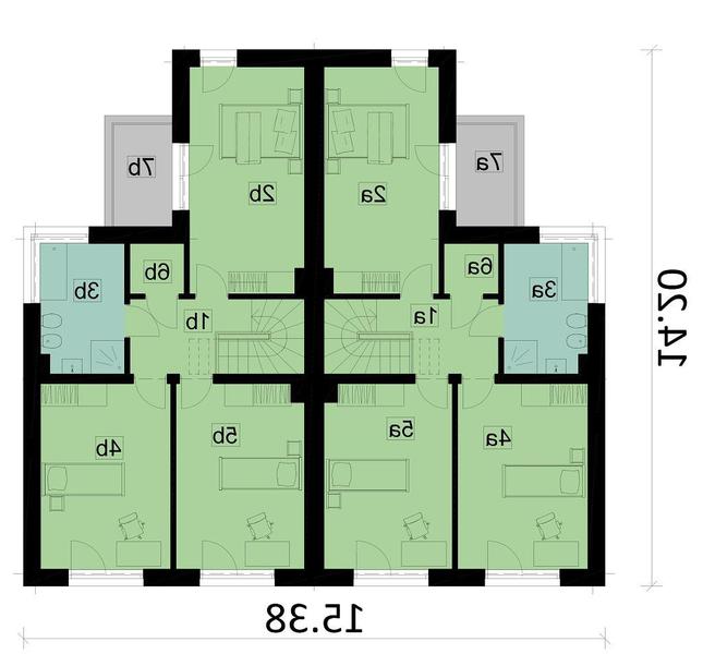 Rzut piętra lustro POW. 135,1 m²