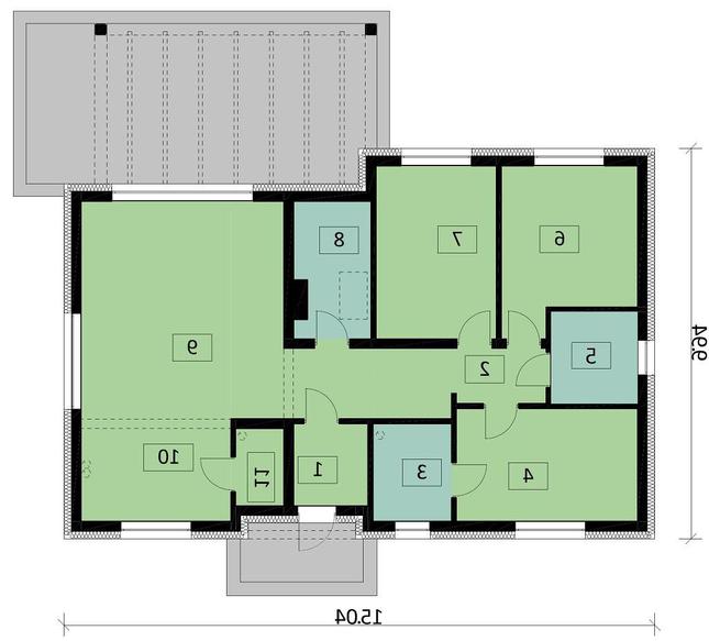 Rzut parteru lustro POW. 112,9 m²