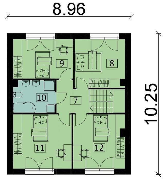 Rzut piętra POW. 67,7 m²