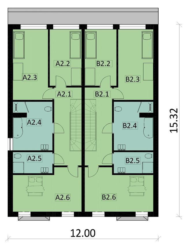 Rzut piętra POW. 145,3 m²