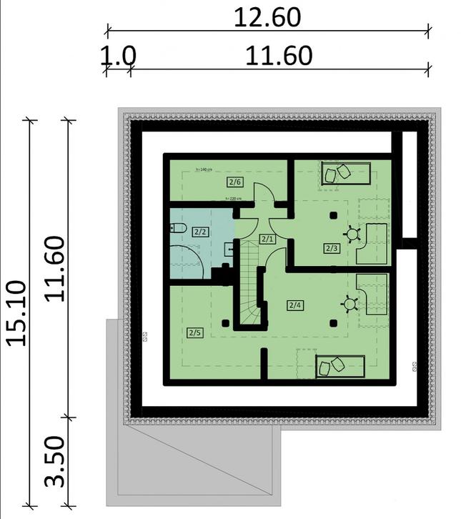 Rzut poddasza POW. 0,0 m²