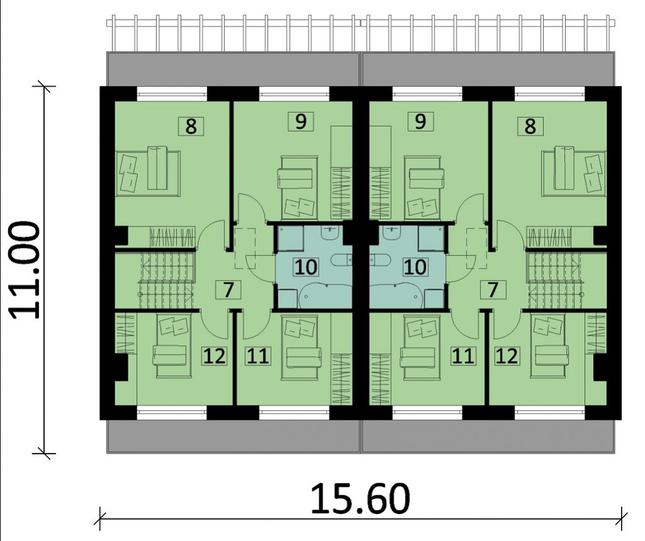 Rzut piętra POW. 118,8 m²