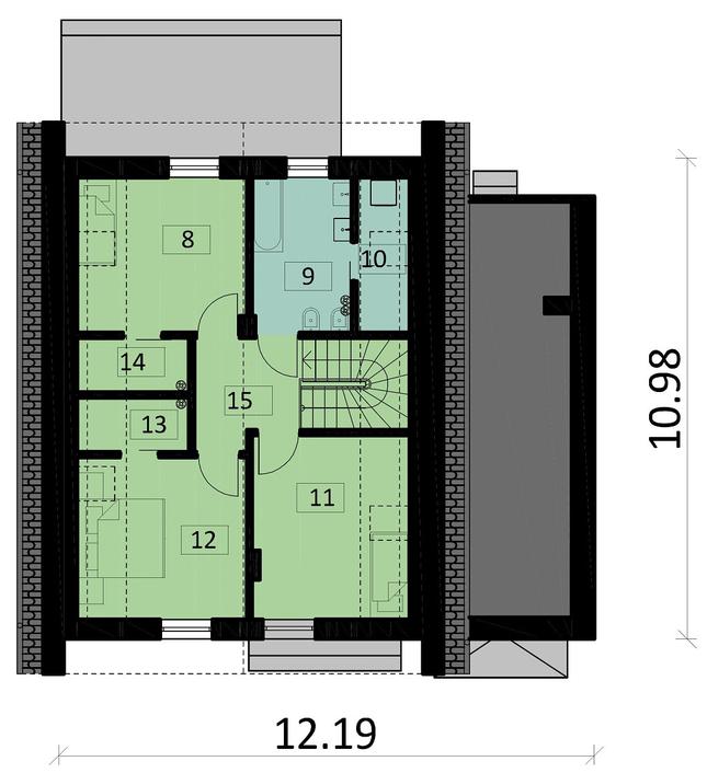 Rzut poddasza POW. 55,2 m²