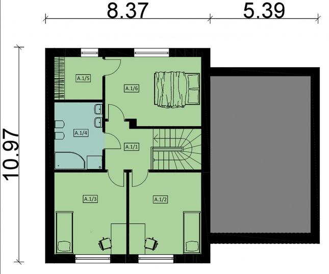 Rzut poddasza POW. 66,8 m²