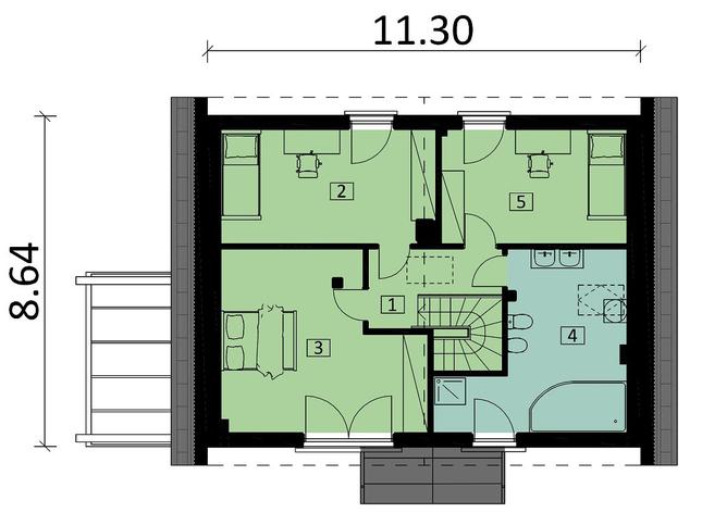 Rzut poddasza POW. 62,9 m²