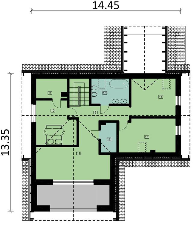 Rzut poddasza POW. 82,4 m²