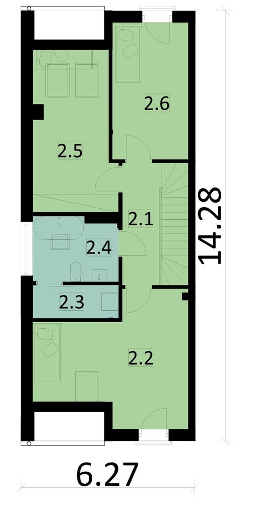 Rzut poddasza POW. 55,2 m²
