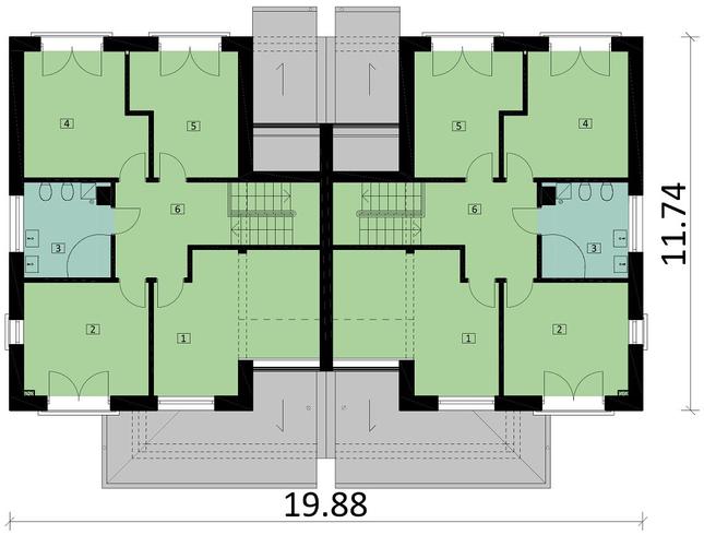 Rzut piętra POW. 144,0 m²