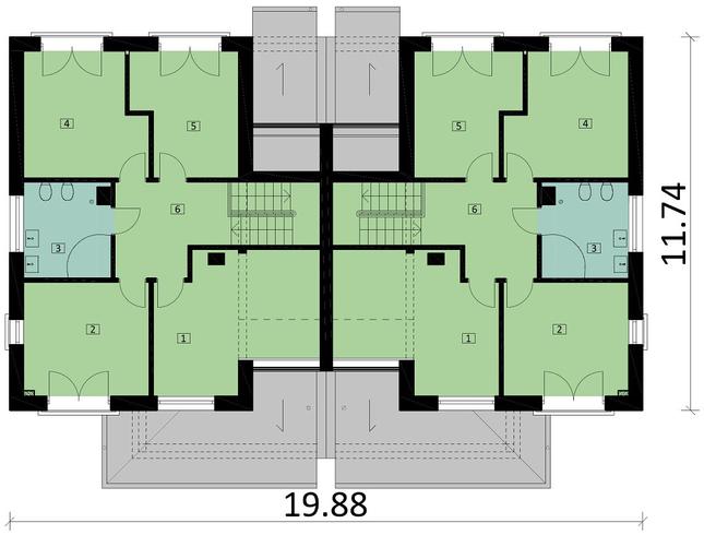 Rzut piętra POW. 144,0 m²