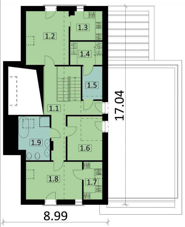 Rzut poddasza POW. 79,2 m²