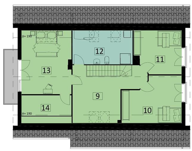 Rzut poddasza POW. 85,9 m²