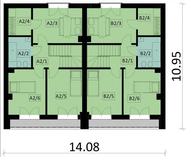 Rzut piętra POW. 112,2 m²
