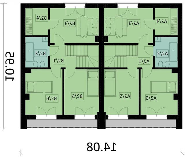 Rzut piętra lustro POW. 112,2 m²
