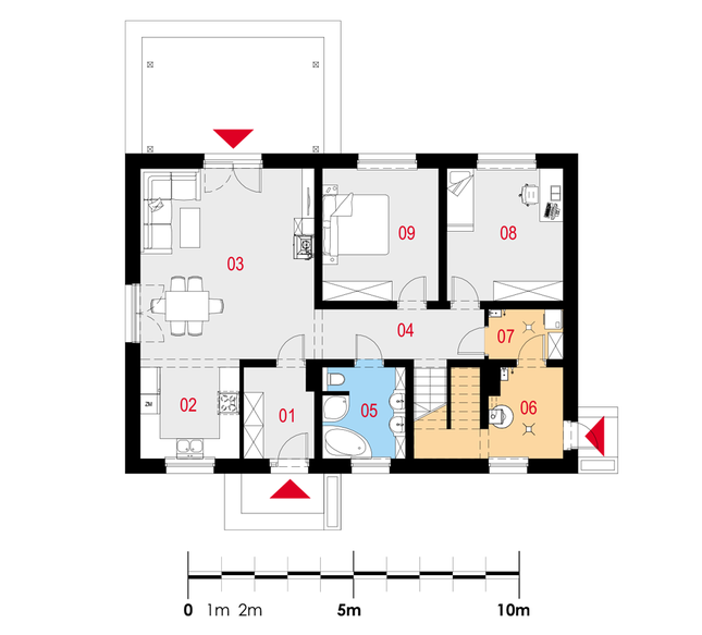 Rzut parteru POW. 102,2 m²