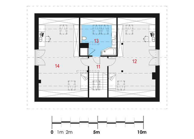 Rzut poddasza POW. 103,7 m²
