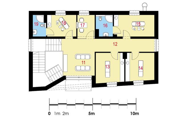Rzut piętra lustro POW. 85,8 m²