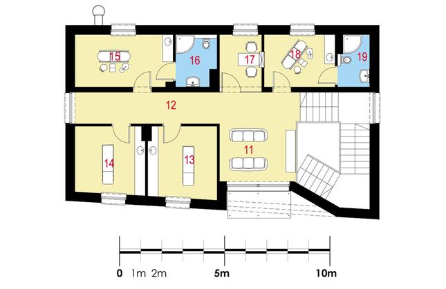 Rzut piętra POW. 85,8 m²