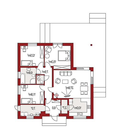 Rzut parteru lustro POW. 0,0 m²