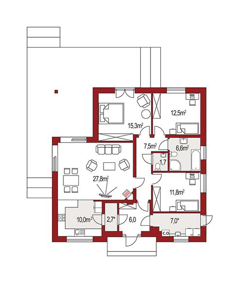 Rzut parteru POW. 0,0 m²