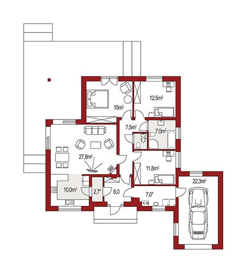 Rzut parteru POW. 0,0 m²