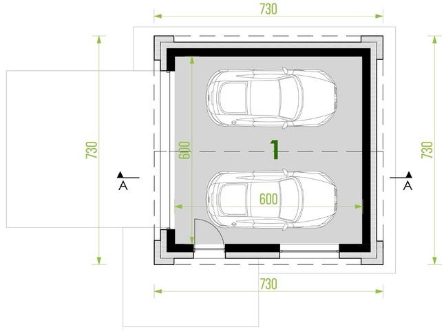 Rzut parteru POW. 36,0 m²