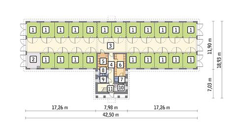 Rzut parteru POW. 490,2 m²