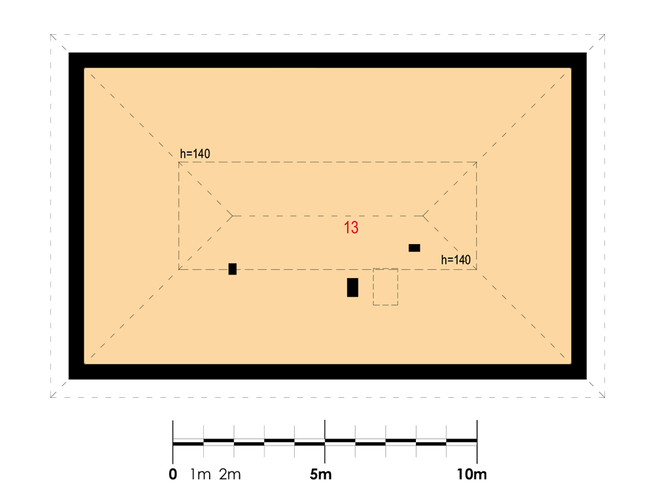 Rzut strychu: strych (16,85 m2 powierzchni użytkowej)