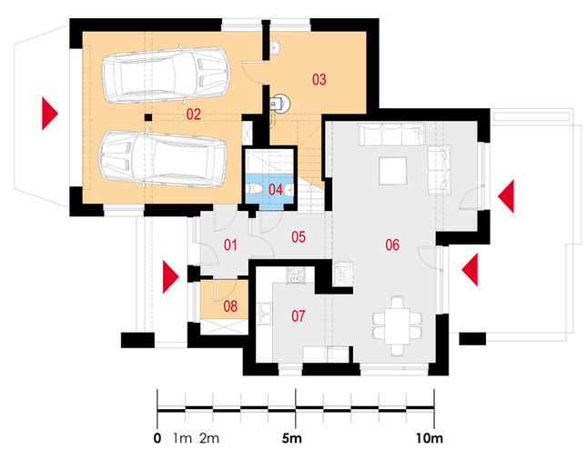 Rzut parteru POW. 117,6 m²