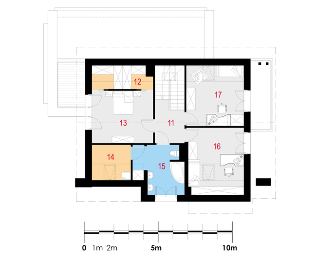 Rzut poddasza POW. 76,7 m²