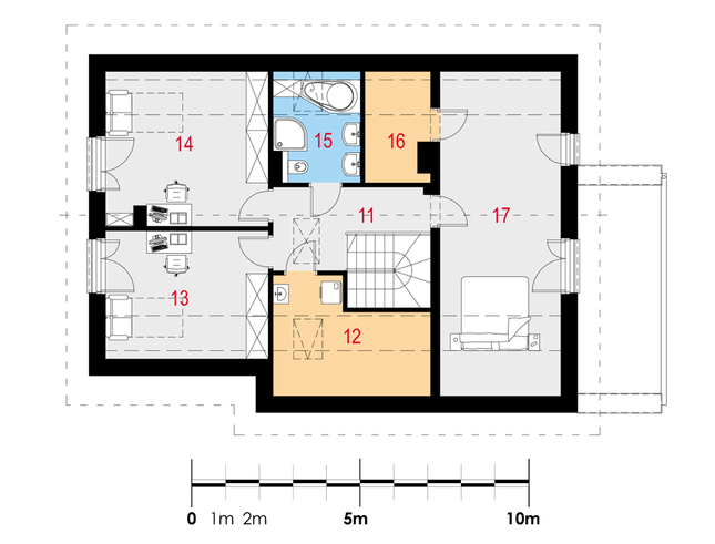 Rzut poddasza POW. 90,0 m²