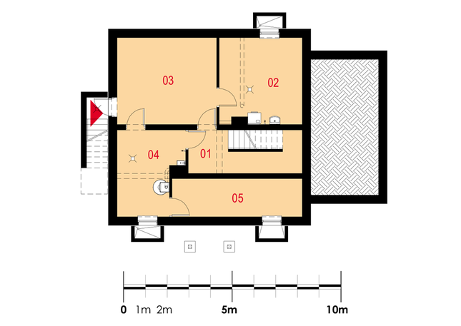 Rzut piwnicy POW. 63,3 m²