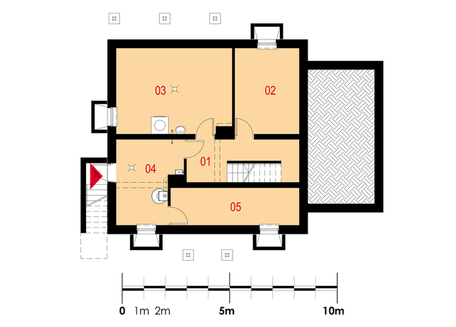 Rzut piwnicy POW. 64,4 m²