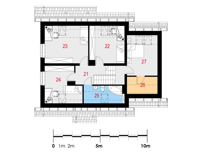 Rzut poddasza POW. 81,6 m²