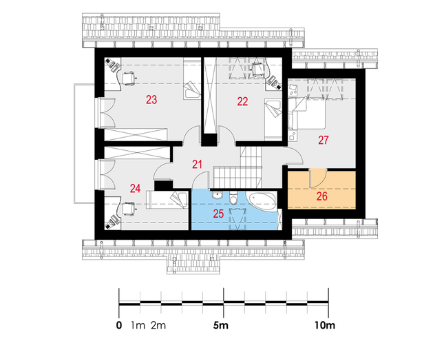 Rzut poddasza POW. 81,6 m²
