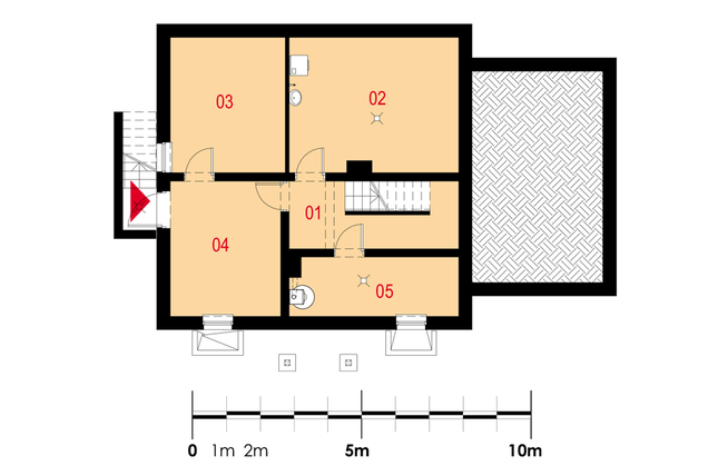 Rzut piwnicy POW. 61,5 m²