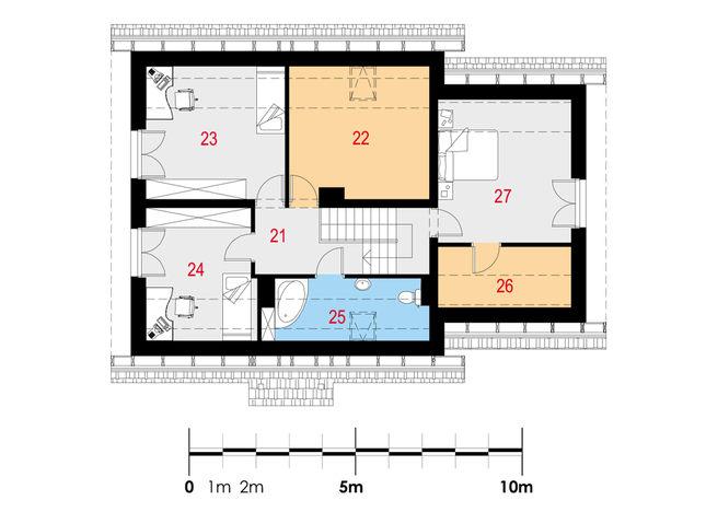 Rzut poddasza POW. 86,1 m²